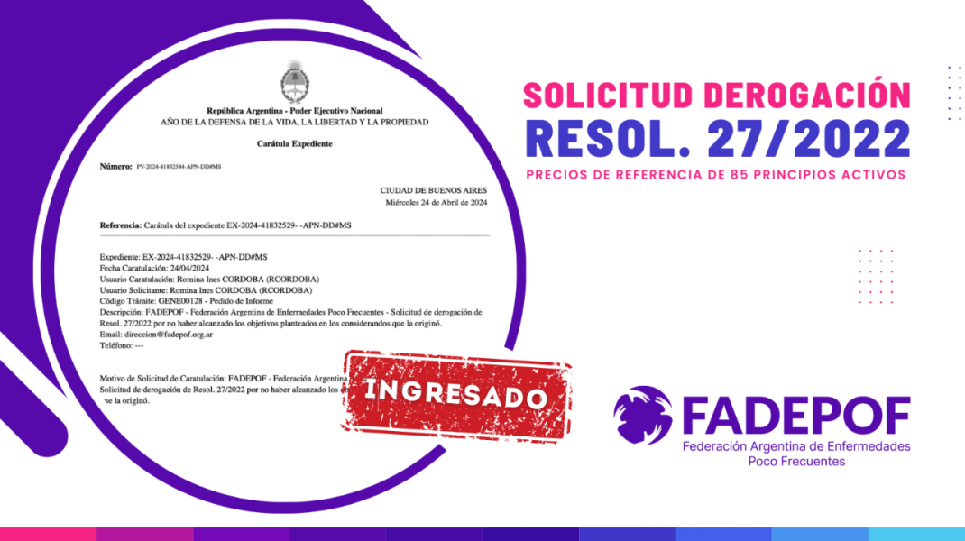 Solicitud de derogación de Resolución 27/2022 al Ministerio de Salud de la Nación