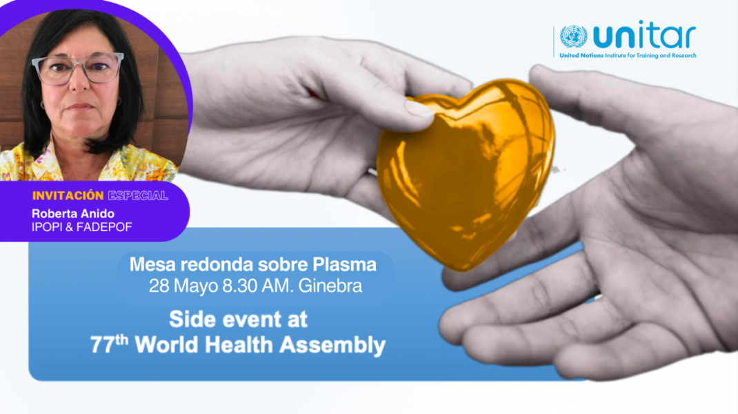FADEPOF participará del Evento Paralelo sobre Plasma en la 77ª WHA